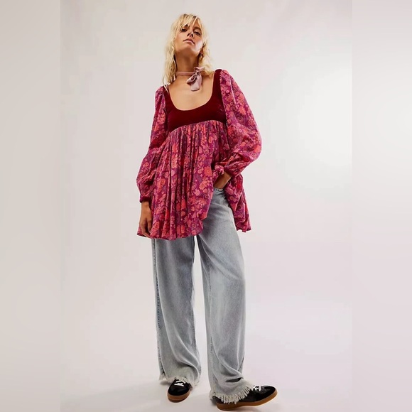 Free People Marsha Mini Dress "Plum Combo" Size Small NWT retails for $148 - Picture 4 of 10